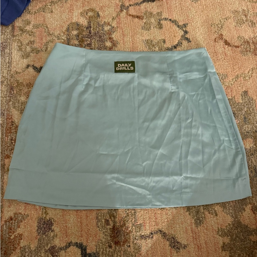 Daily Drills Green A-Line Mini Skirt for Casual Wear